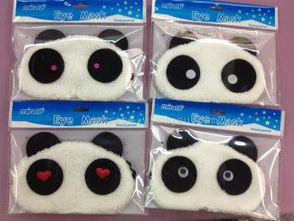 厂家直供卡通熊猫眼罩，义乌国际商贸城长期热销